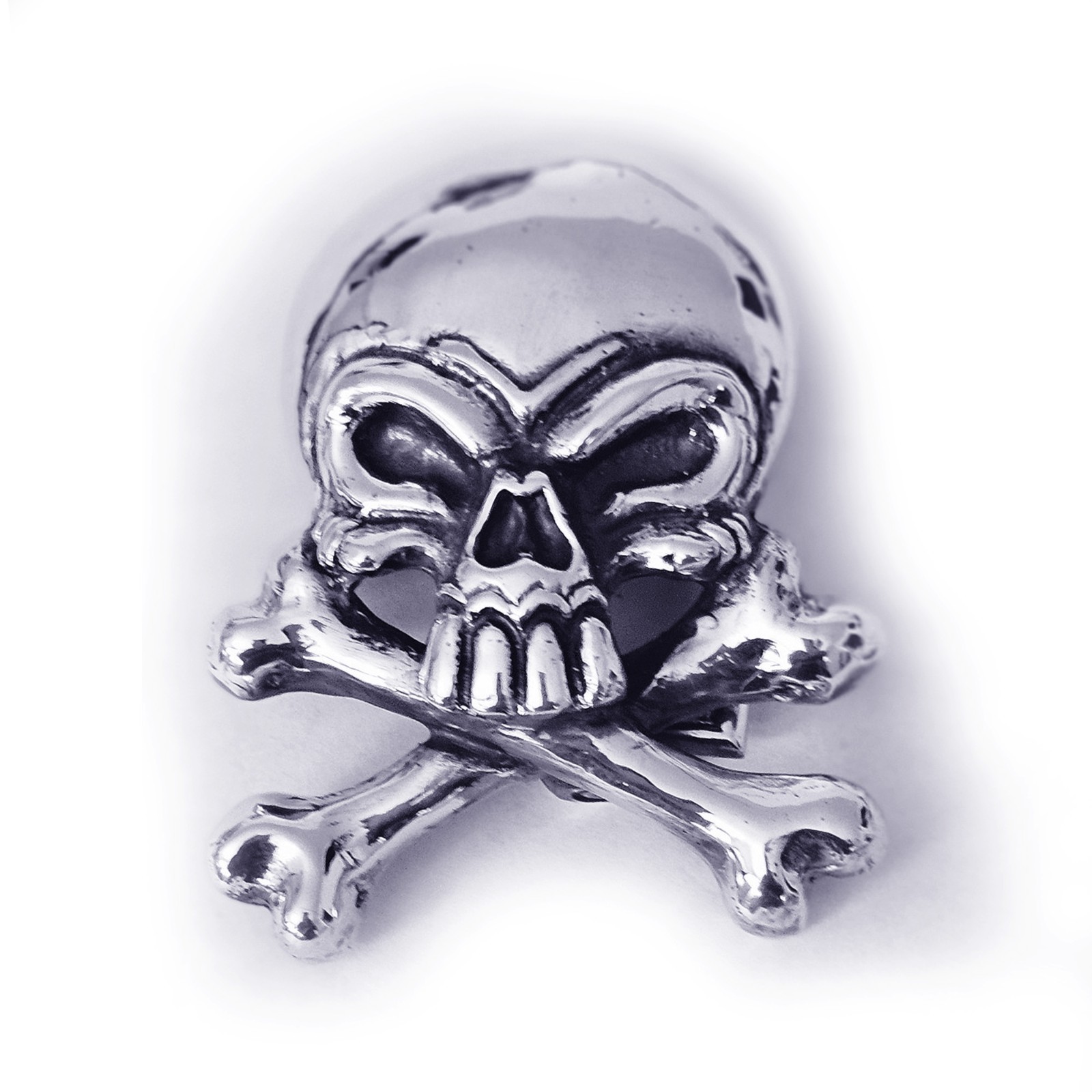 Skull with Crossed Bones Sterling Silver Belt Buckle
