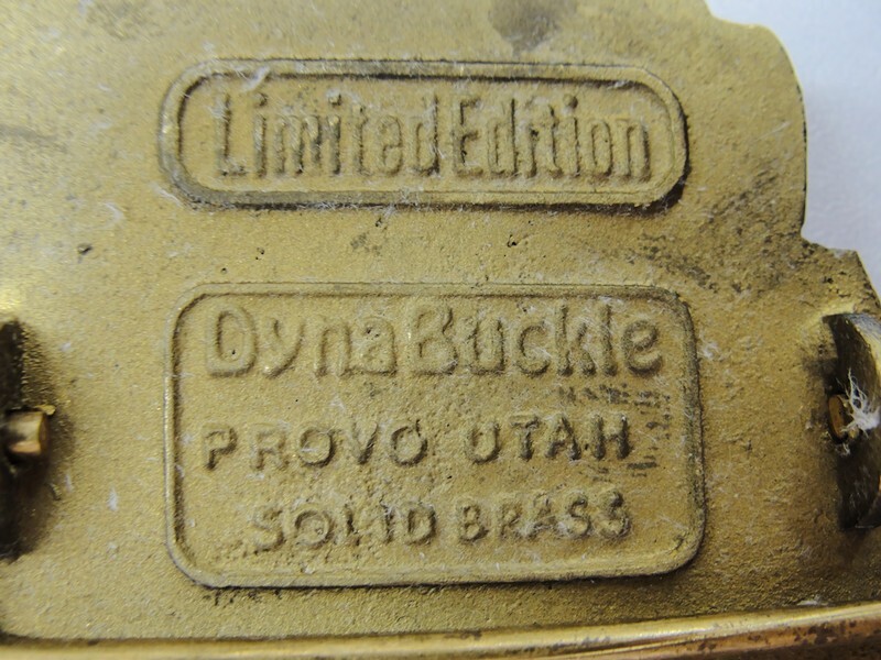 XTek Mining Products Belt Buckle DynaBuckle Limited Edition Solid Brass 1982
