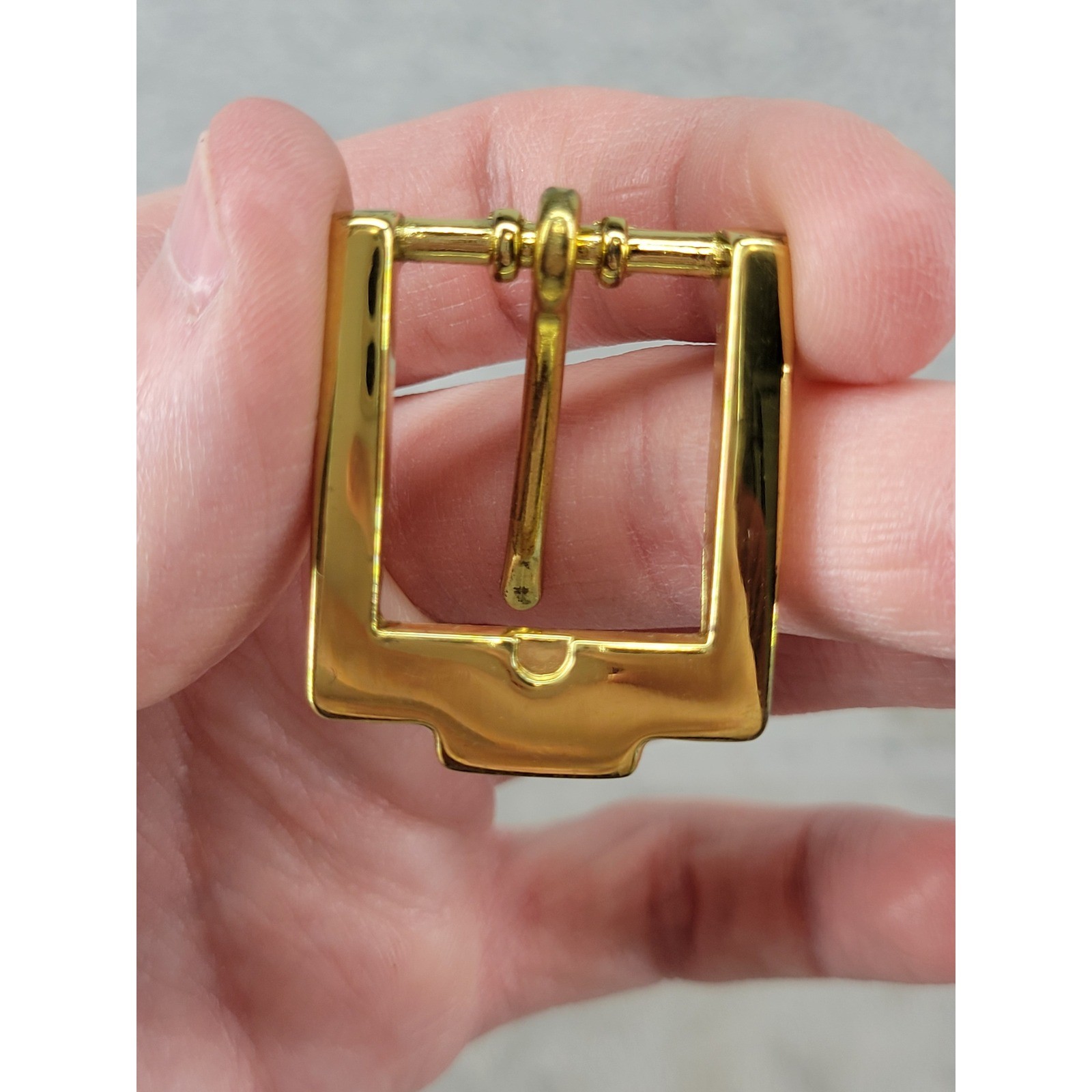 Vintage Gold Tone Rectangular Single Tongue Belt Buckle 1 Inch Width