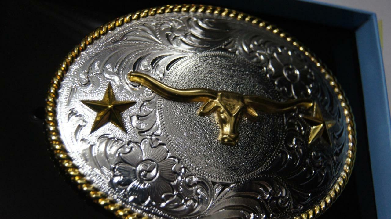 M&F WESTERN Nocona Western Belt Buckle Oval Longhorn 3757013