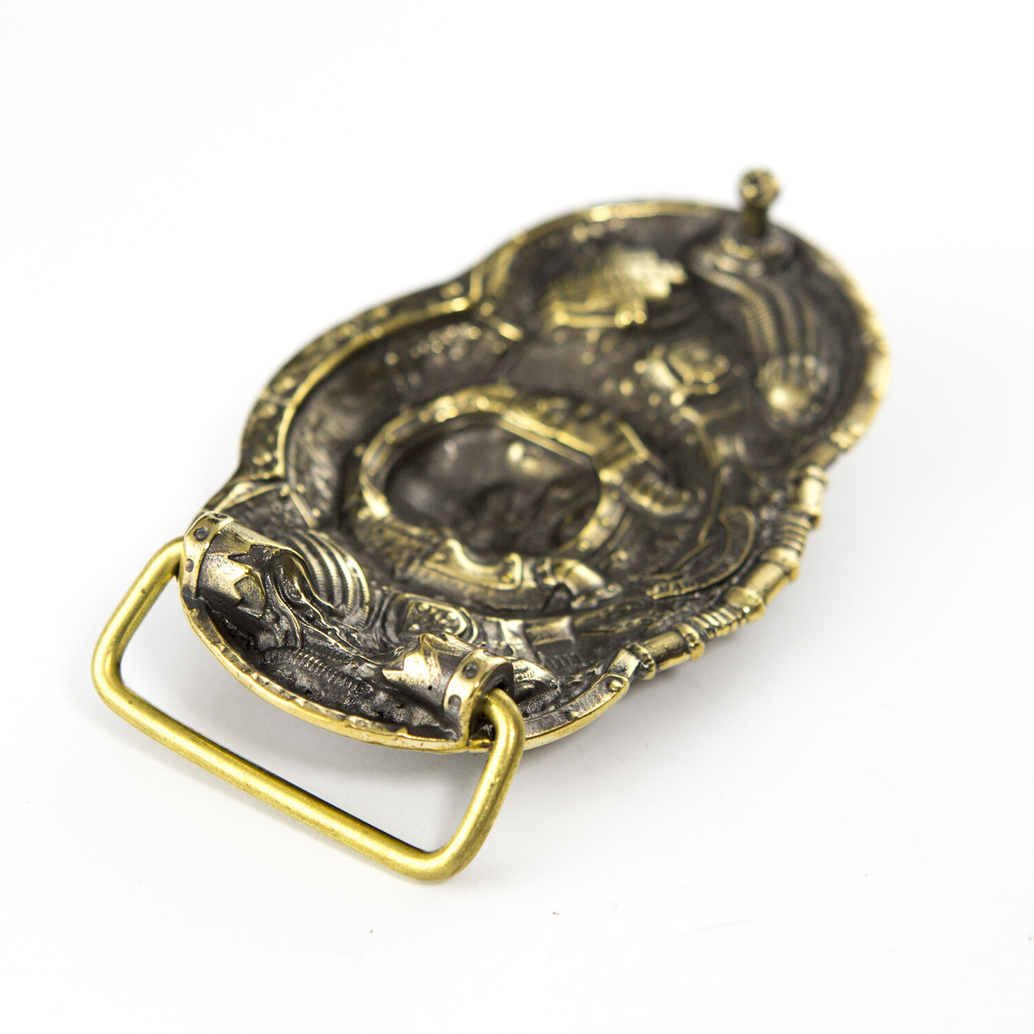 Belt buckle Alien, Steampunk brass belt buckle, Skull belt buckle