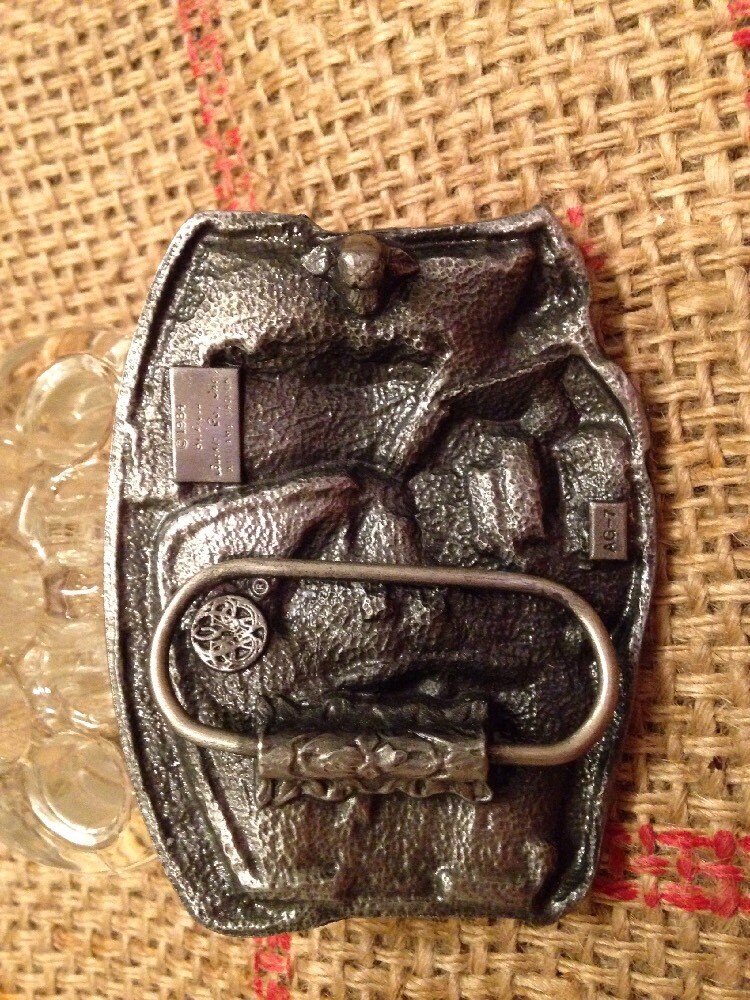 SISKIYOU ARIZONA GOLD PANNING PEWTER BELT BUCKLE AG-7 1984 WILLIAMS OREGON