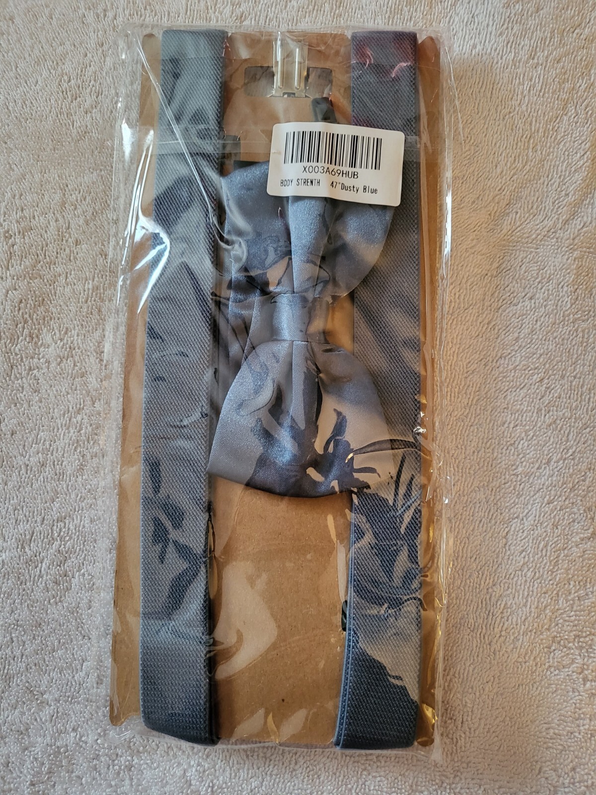 Beautiful Dusty Blue Bowtie & Matching Suspenders Set Wedding Prom Teens Adult