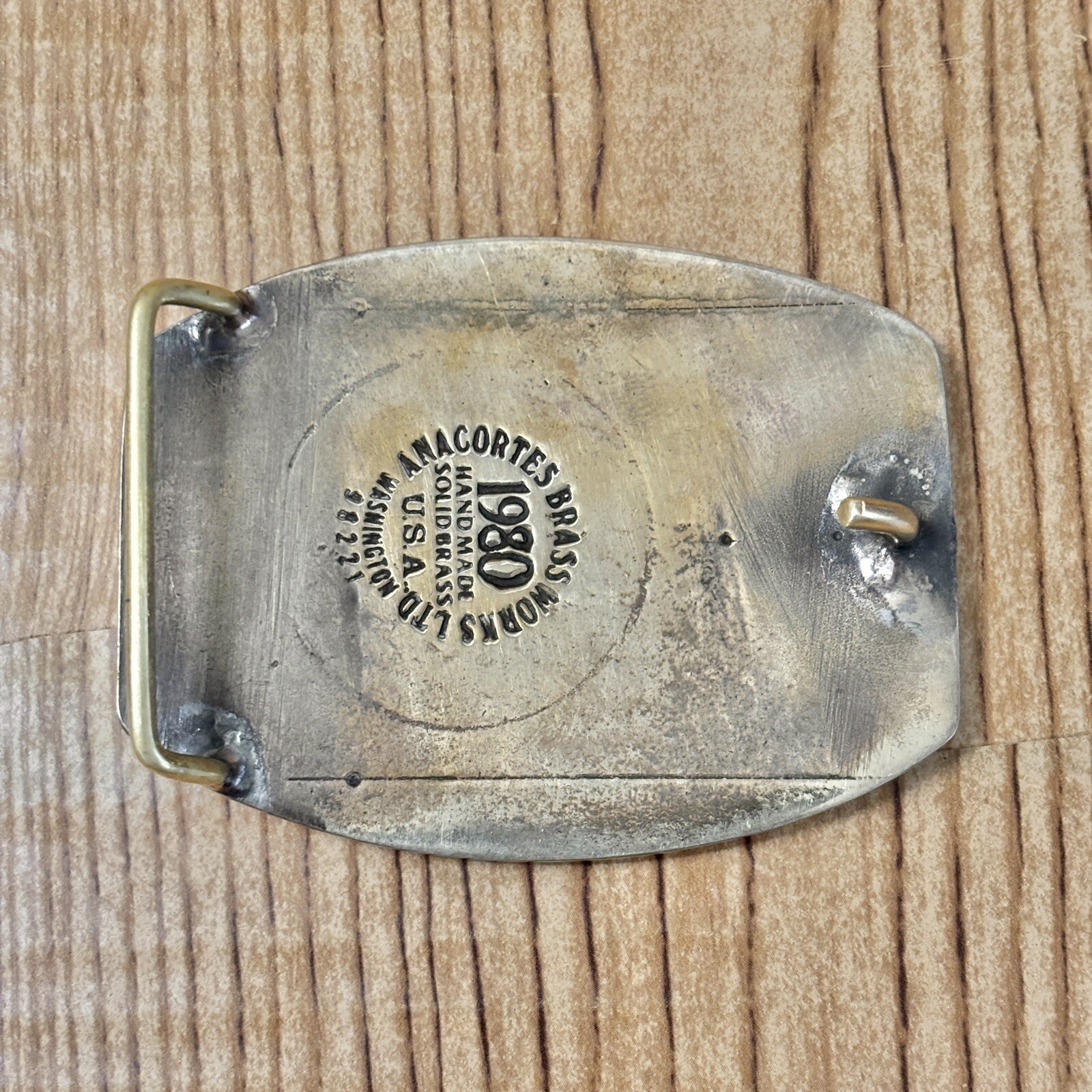 1980 Vintage IRECO Belt Buckle BRASS Anacortes Works ABW Illinois Railway USA
