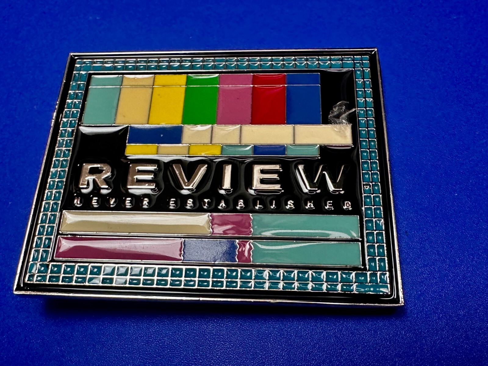 Review Never Established Multi-Colored Enameled TV Bars? Statement Belt Buckle