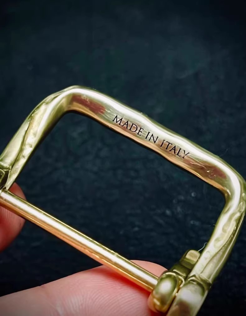 Made in Italy Jewelry-grade gold-plated belt buckle 23mm 35mm Width