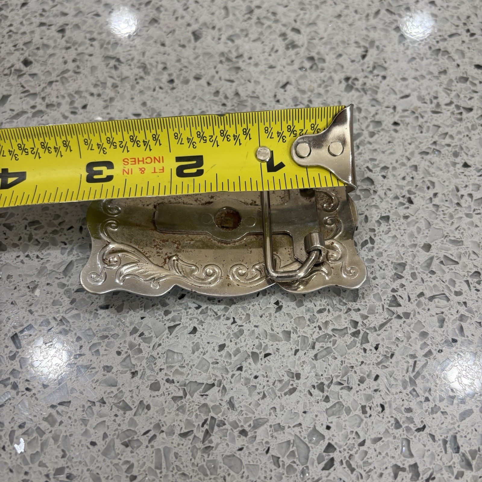 Vintage Chambers Belt Co. USA Brass Horse head Belt Buckle Silver Tone