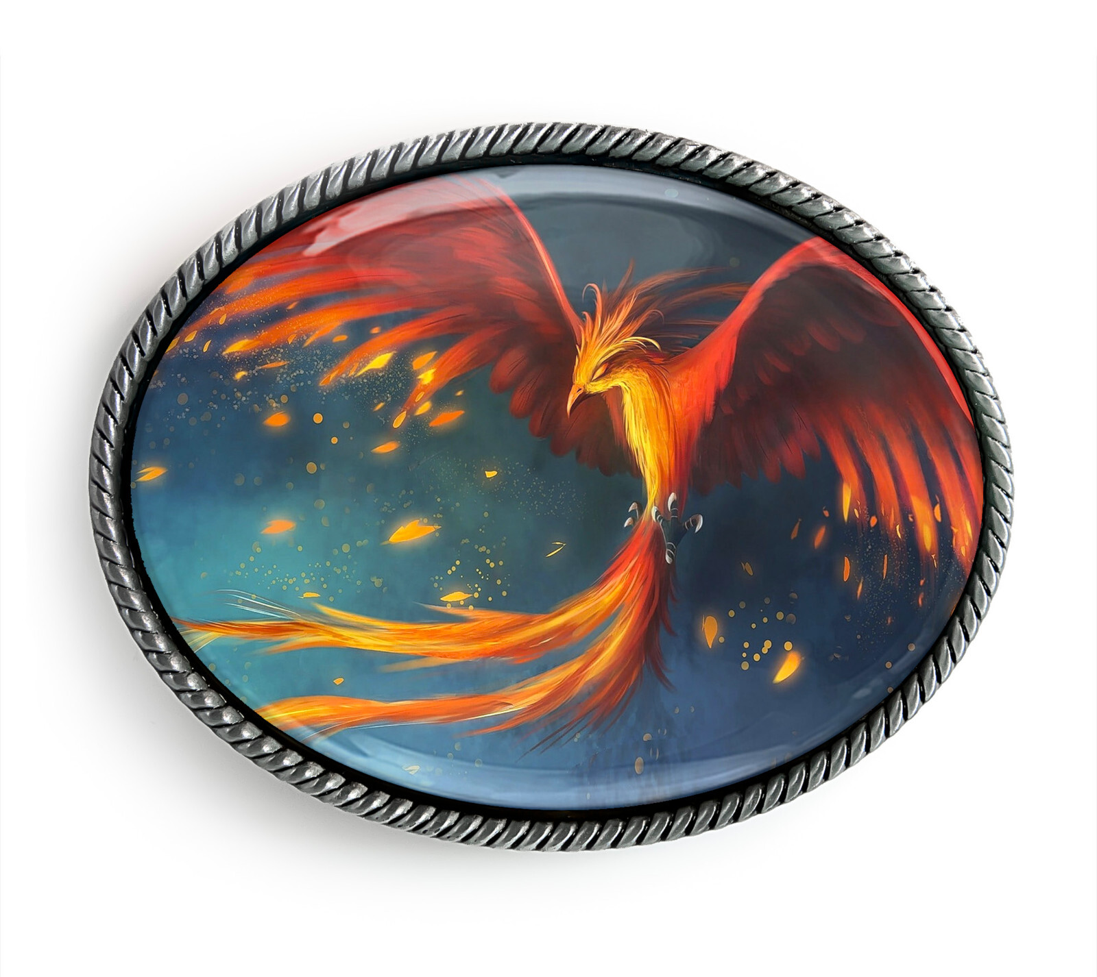 Phoenix Rising Belt Buckle – Greek Mythology Handmade Belt Buckle – 631