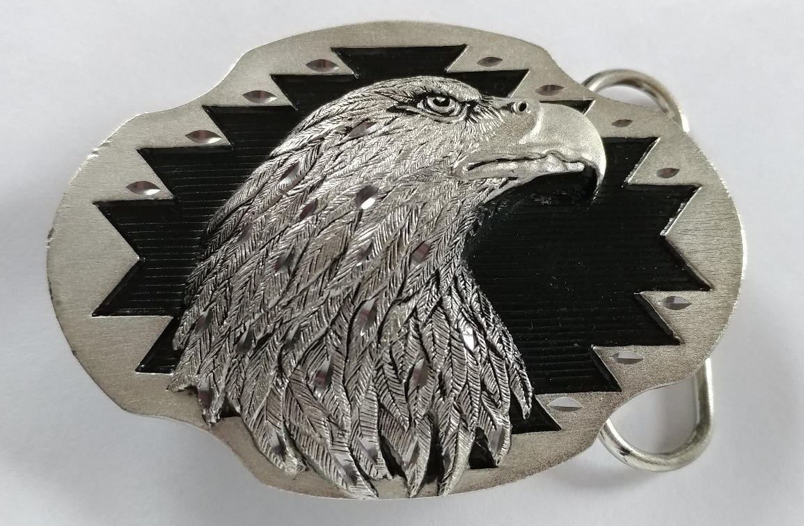 EAGLE HEAD BIRD WILDLIFE NATURE BELT BUCKLE SISKIYOU MADE IN USA 1996