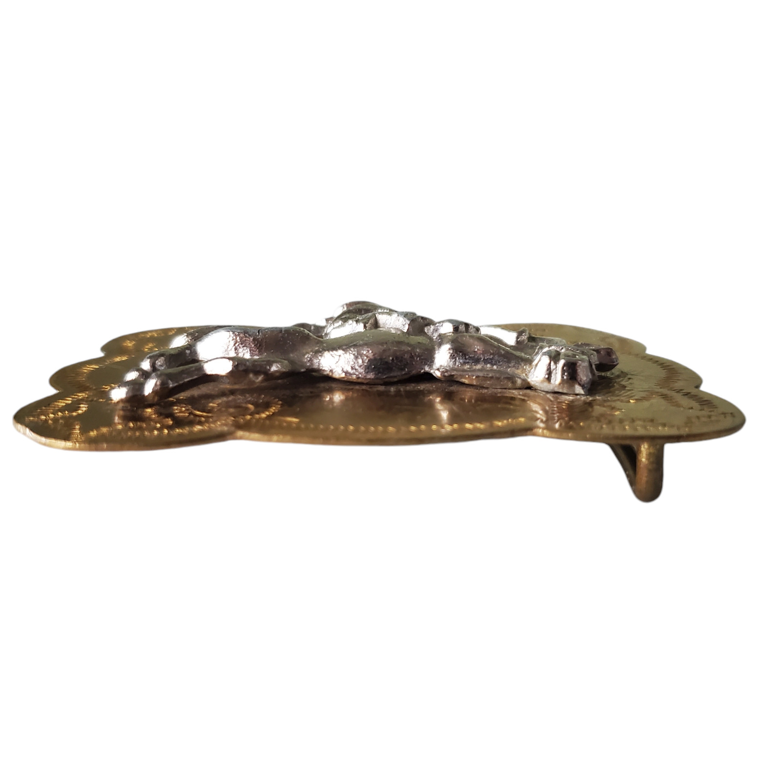 Horse Riding Cowboy Belt Buckle Solid Brass Gold/Silver-Tone Rodeo Western 3D