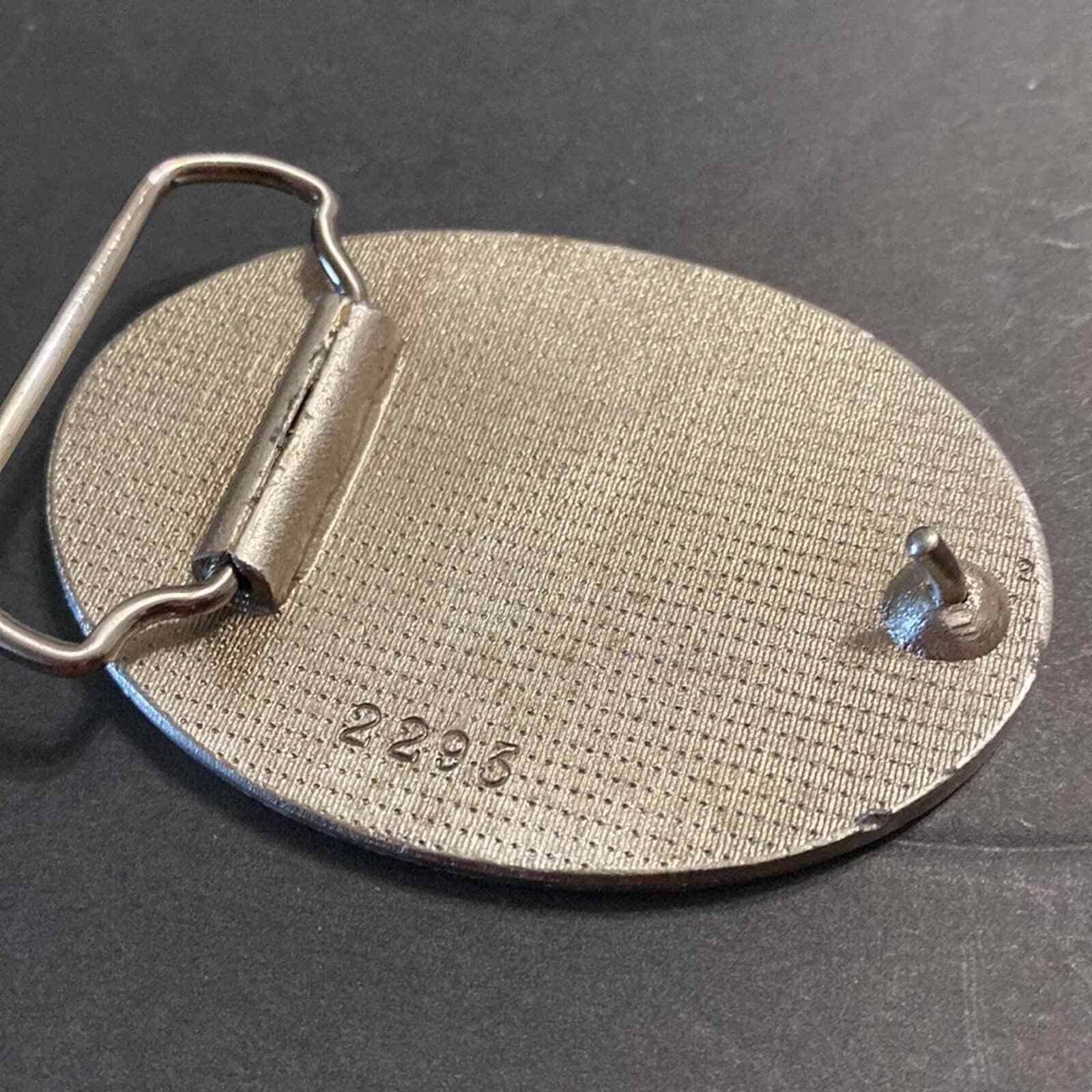 Vintage VTG Clogging Square Dancing Pewter Green Enamel Belt Buckle