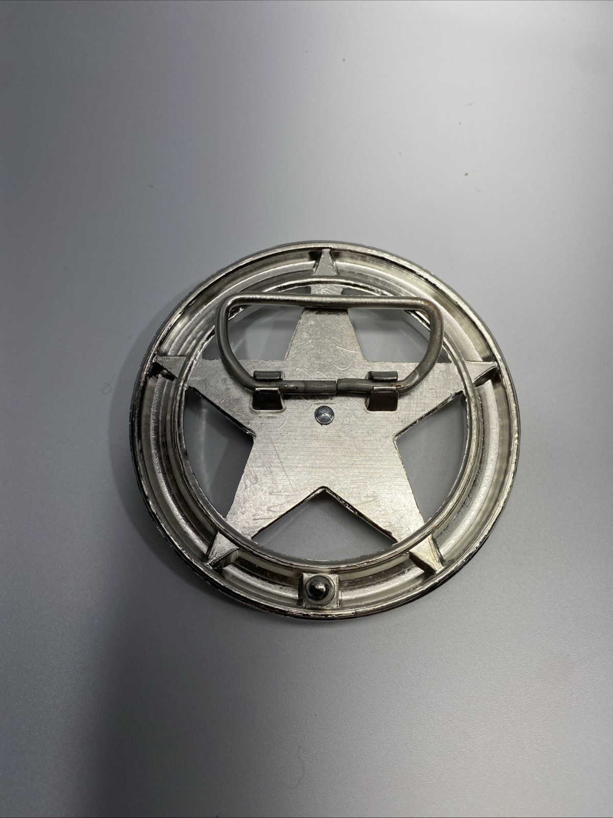 Chrome Sheriff’s Star / Texas Star Belt Buckle Metal Cowboy Western Biker