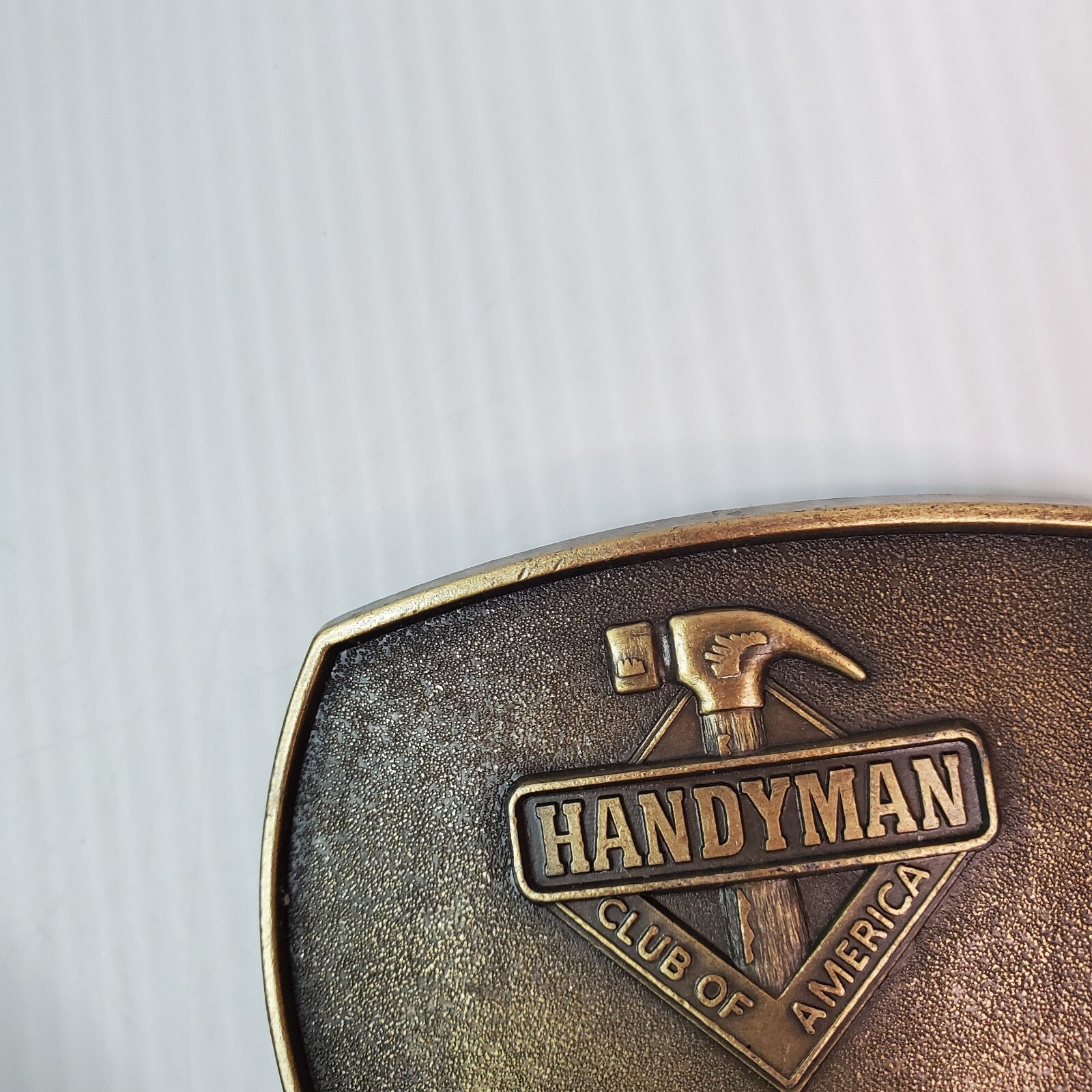 1996 Belt Buckle Handyman Club Of America Life Member Hammer Vintage