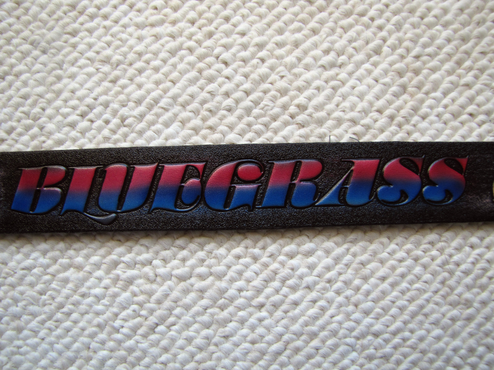 BLUEGRASS Genuine Leather Belt & Bluegrass Music Epoxy Buckle Sizes 28&Prime;-52&Prime;