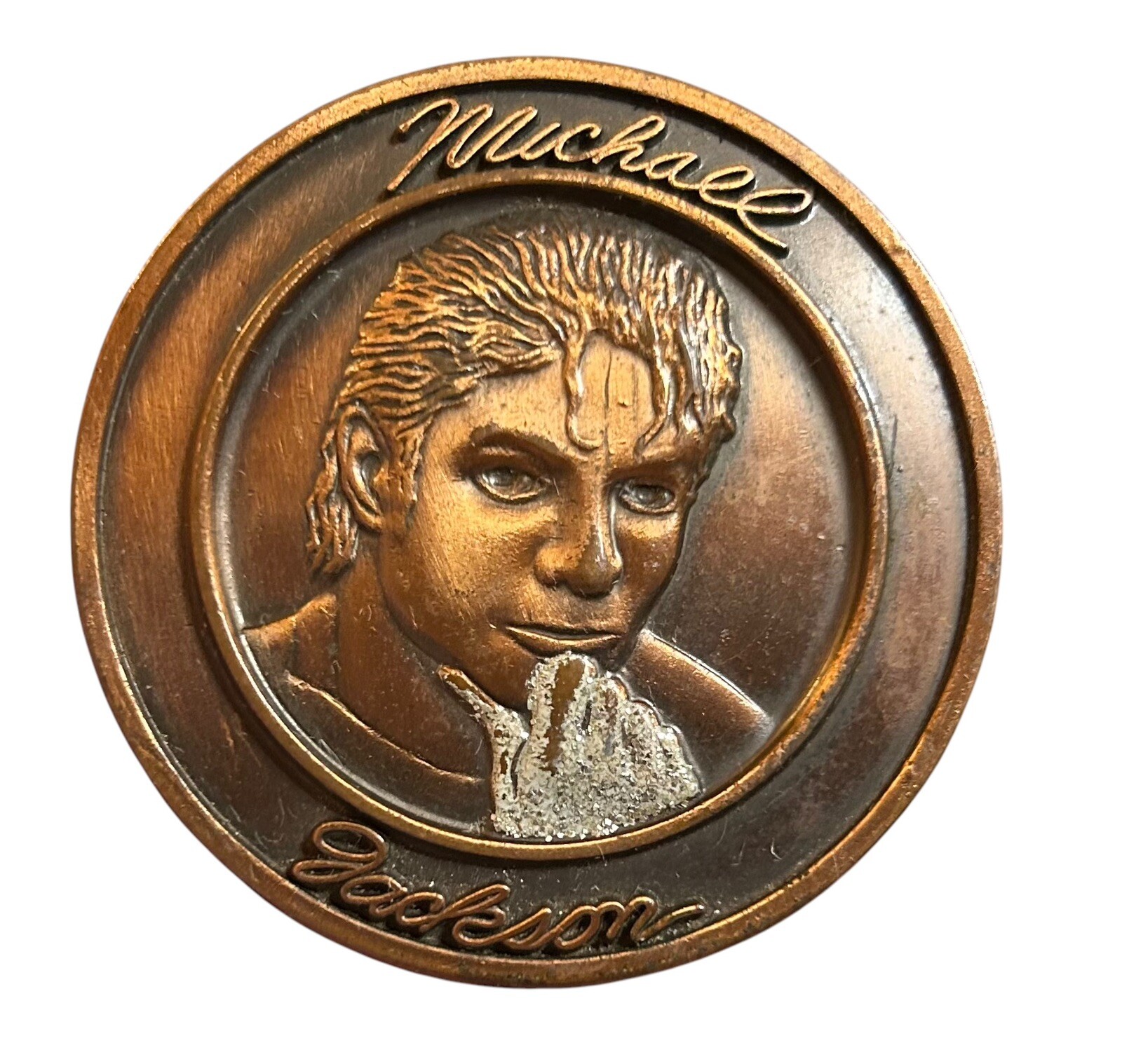 Vintage Michael Jackson Belt Buckle Glittering Glove Fits 1 1/4&Prime; Belt 1984