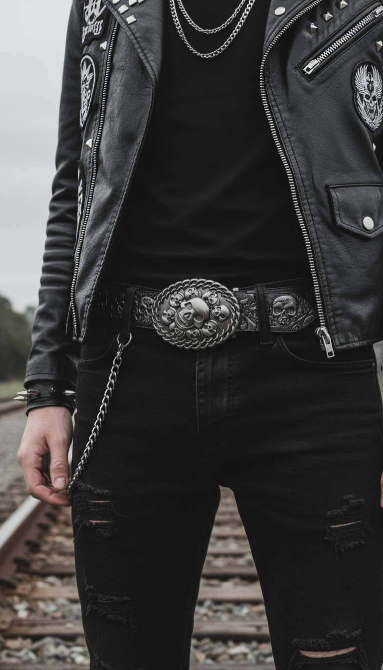 Men Women Dark Silver Metal Big Belt Buckle Fashion Skeleton Skulls Gothic Death