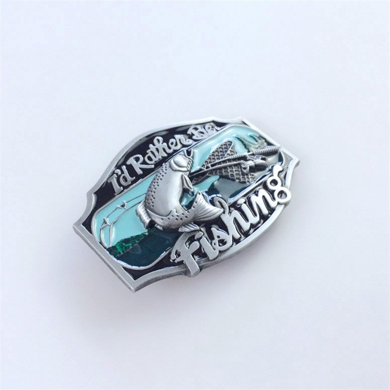 Vintage Style Rather Be Fishing Fish Belt Buckle also Stock in US