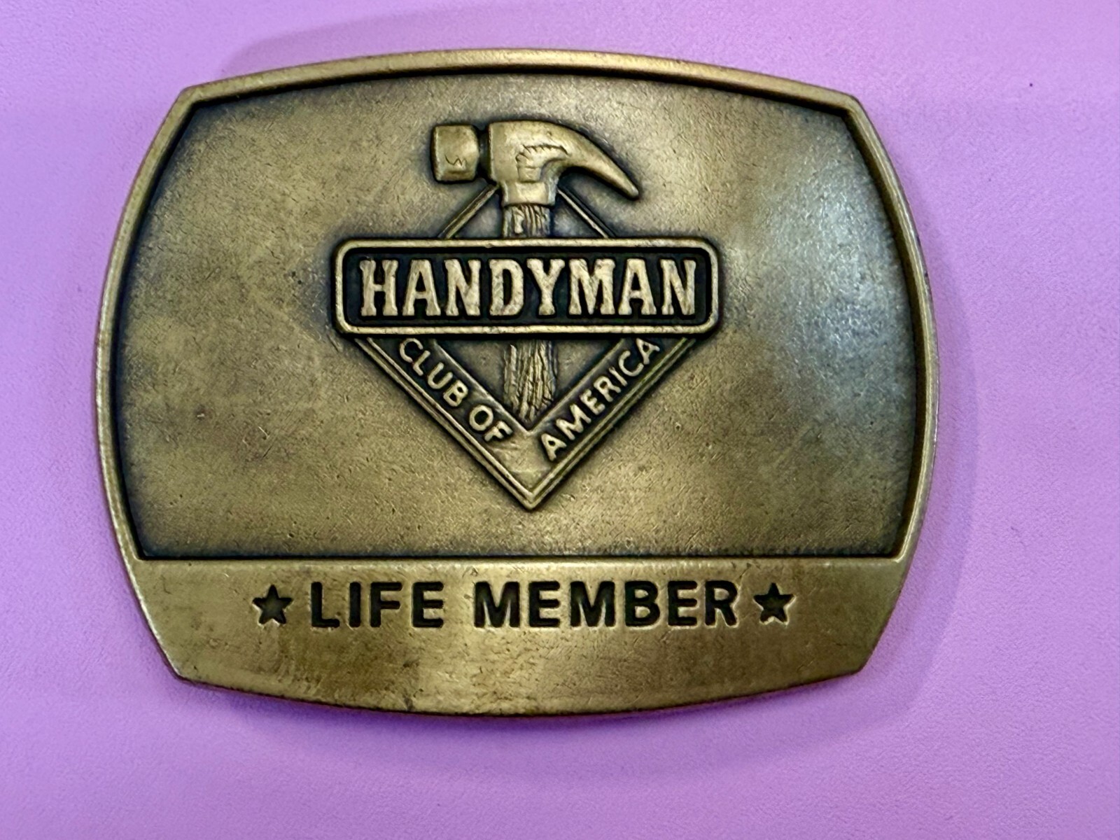 1996 Handyman Club of America *Life Member* Vintage 1996 Brass Tone Belt Buckle