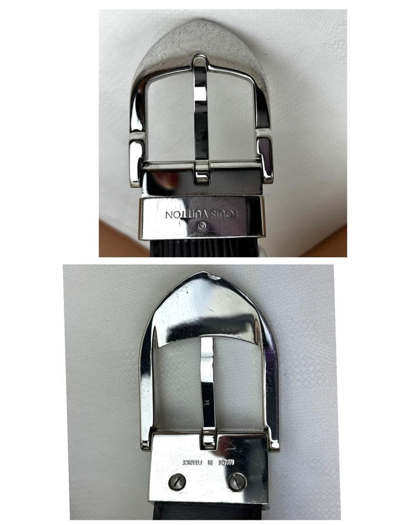 Louis Vuitton Epi Saint-Cloud Classic Belt Brown Men&rsquo;s Silver Buckle