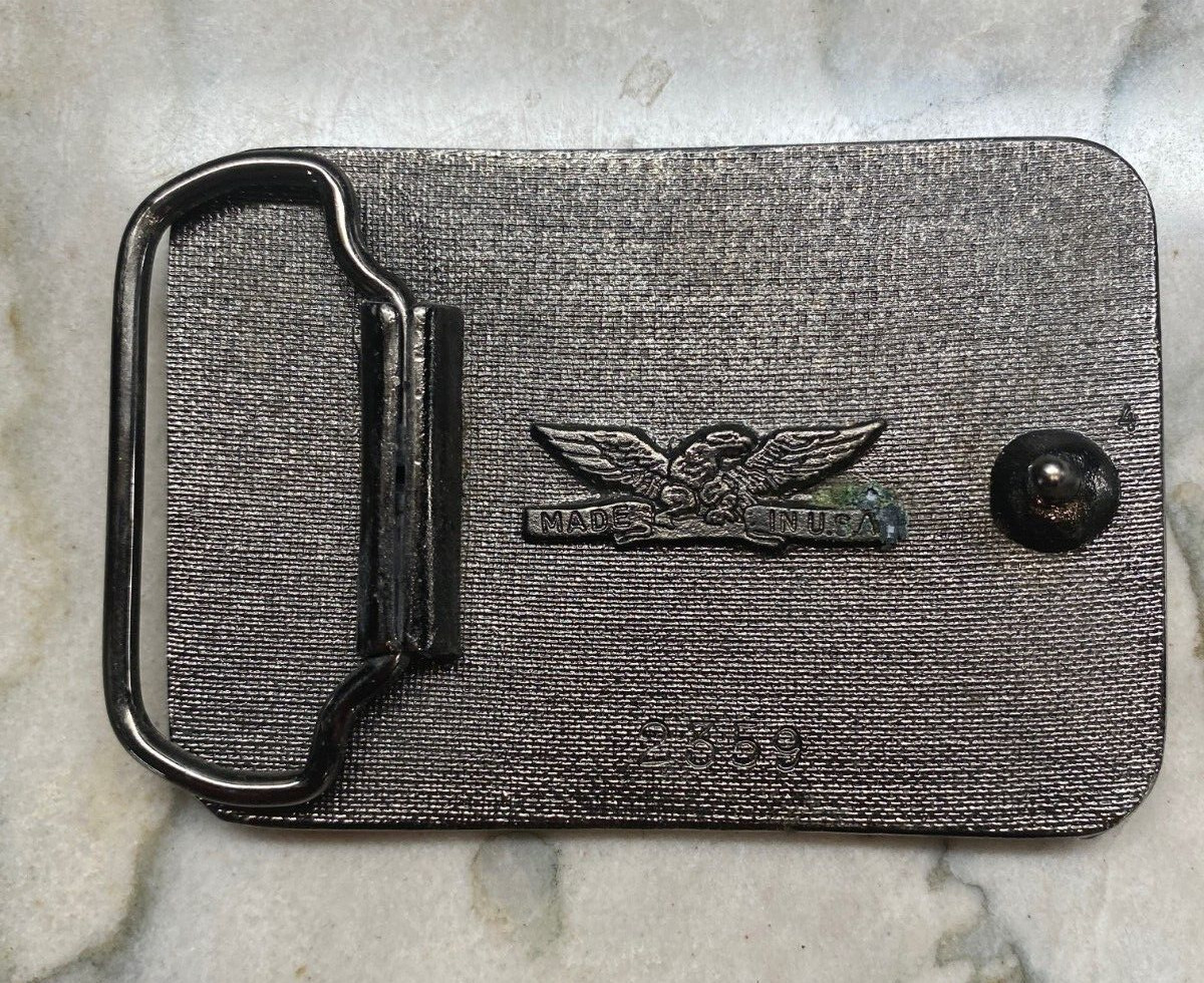 Vintage Retired No Address No money No Clock No Phone Belt Buckle – Numbered