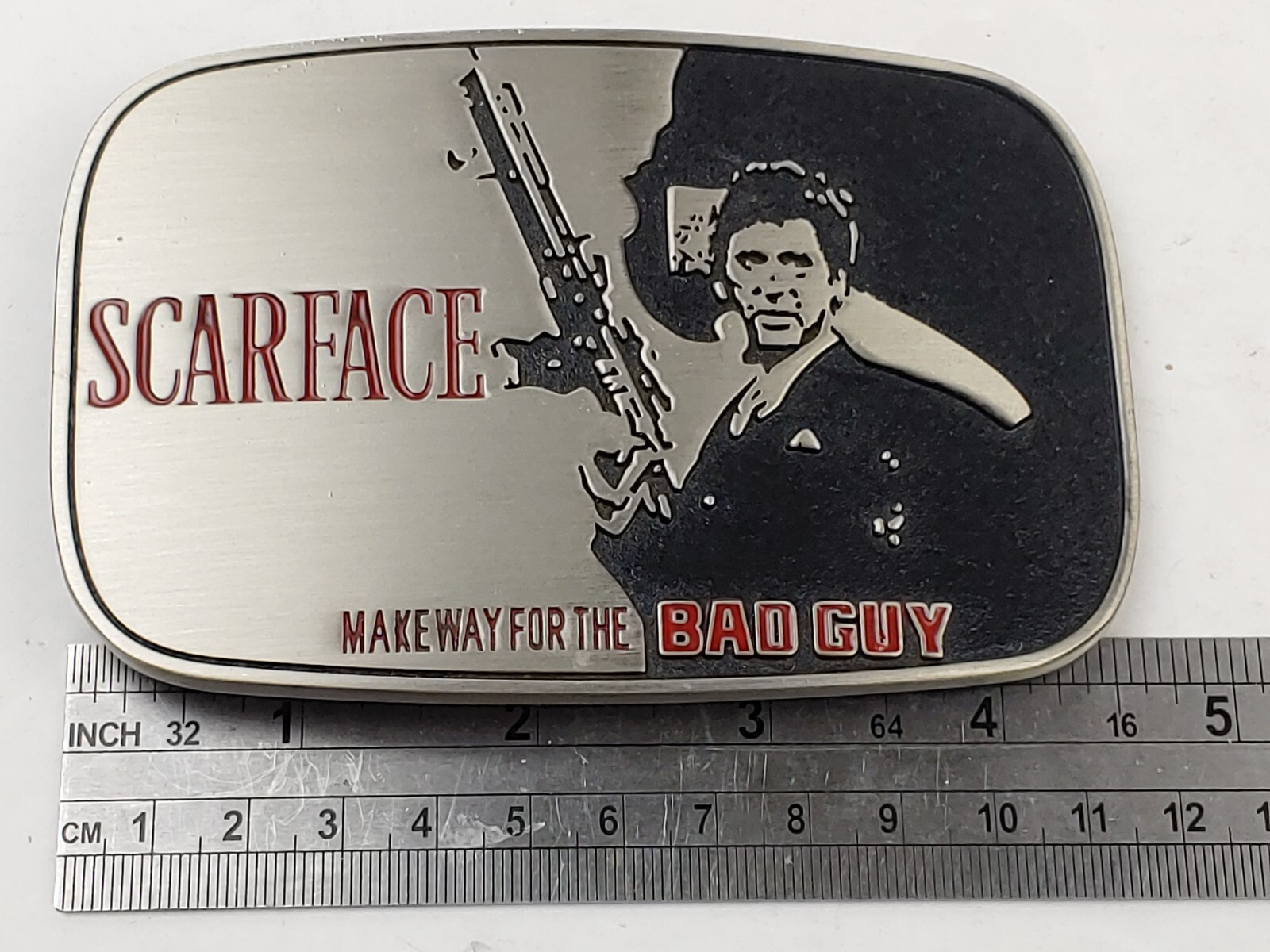 SCARFACE Metal Belt Buckle 4.5&Prime; x 3&Prime; Fits Belt Widths up to 1.5&Prime; – NEW!