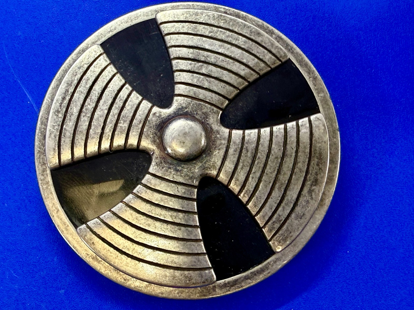 Round Hippy Punk Vibe Silver & Black Color Reel Of Tape Belt Buckle