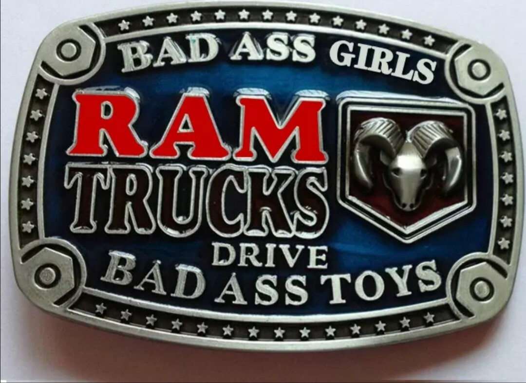 Dodge Ram girls Pewter Color Logo Belt Buckle RAM TOUGH Collectible