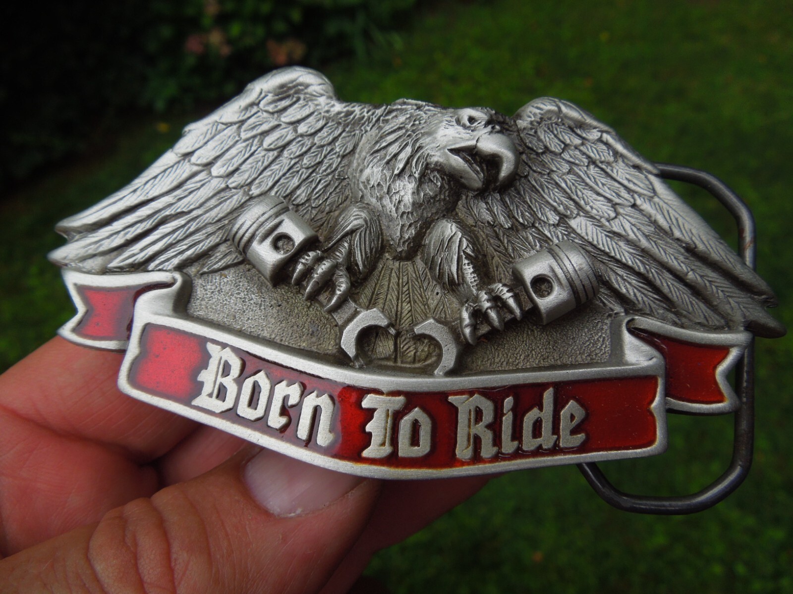 1992 The Great American Belt Buckle Harley-Davidson Born to Ride Eagle w/ Box