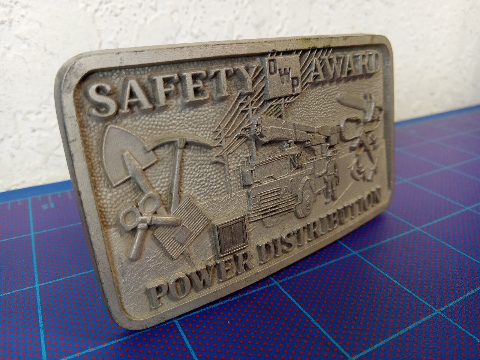 DWP Safety Award Belt Buckle Utility Power Coal Electric Collector Ostens Metal