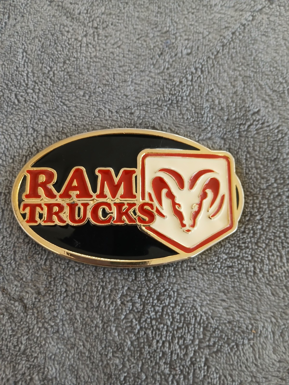 Vintage Ram Truck Dodge Belt Buckle Red And Black Rare Enamel