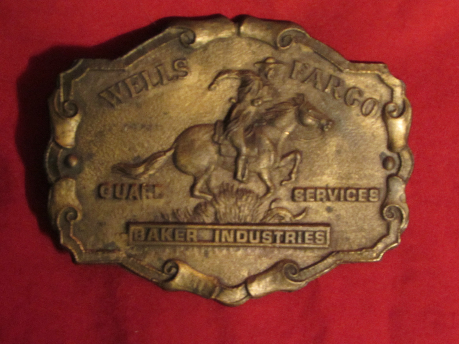 Wells Fargo Tiffany Belt Buckle Baker Industries