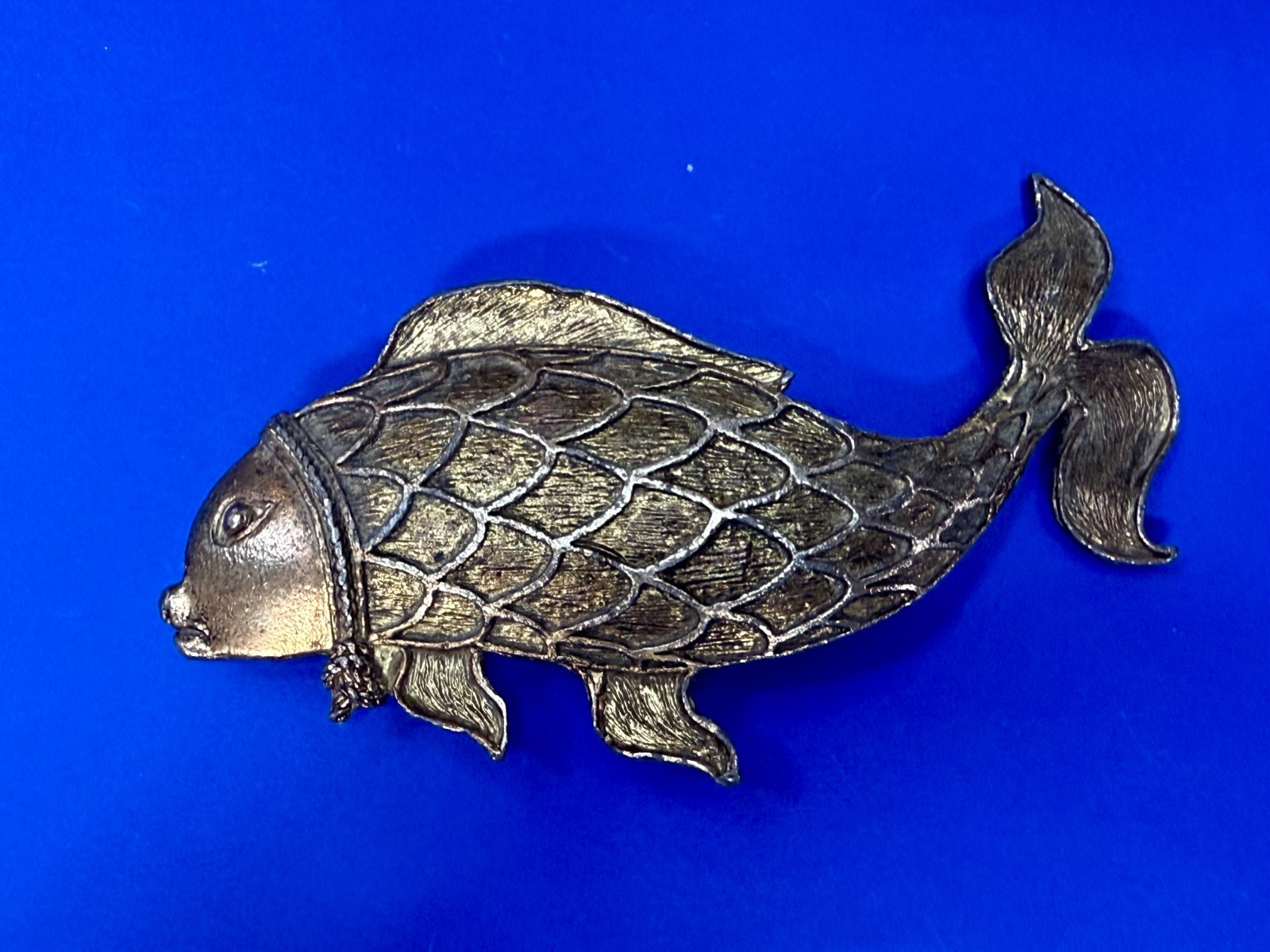 Japanese Koi Fish Symbol Luck Prosperity Good Fortune Huge Figural Belt Buckle