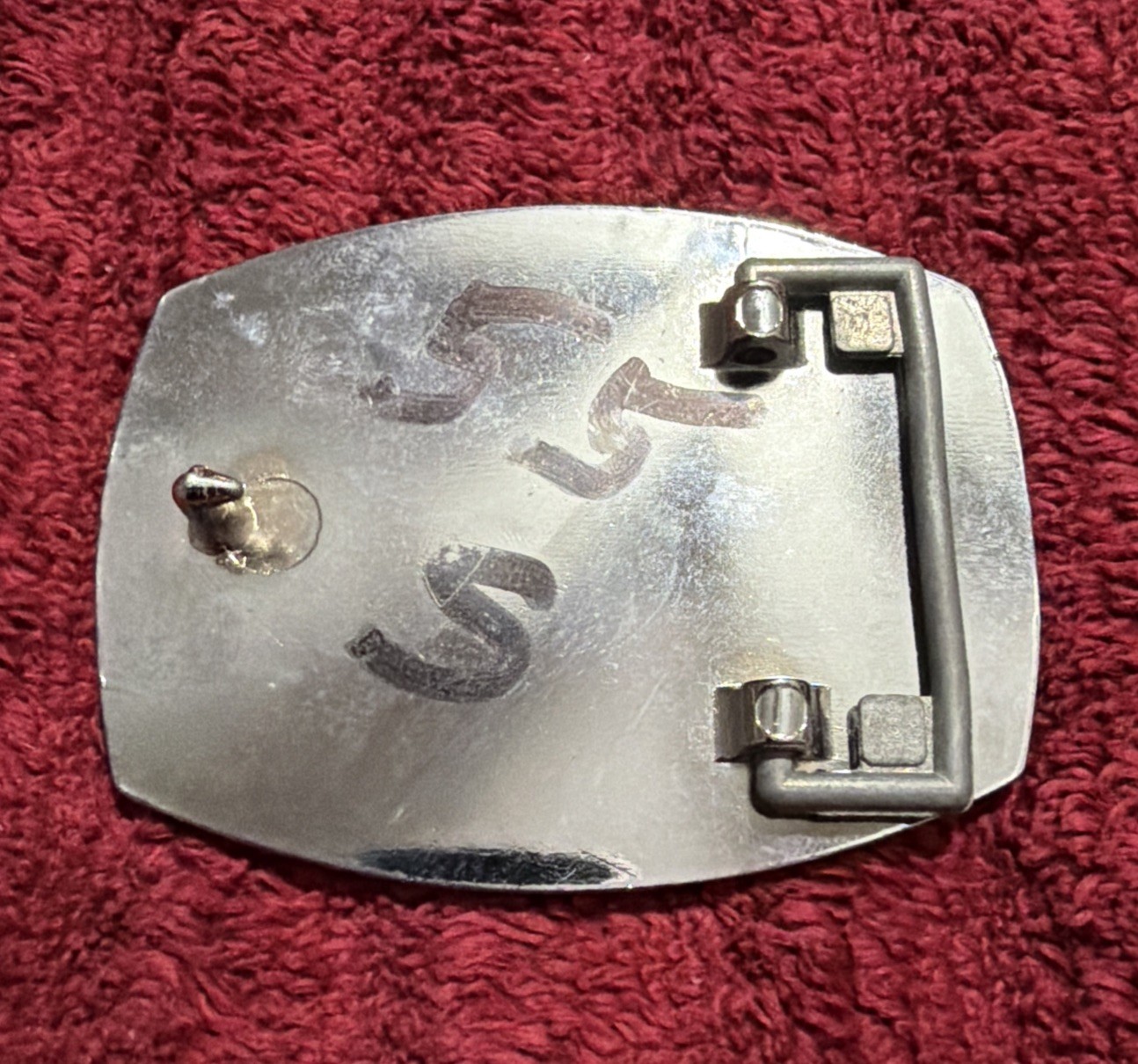 Belt Buckle with Embedded Lincoln One Cent Pennies, Silver Tone Plate Buckle