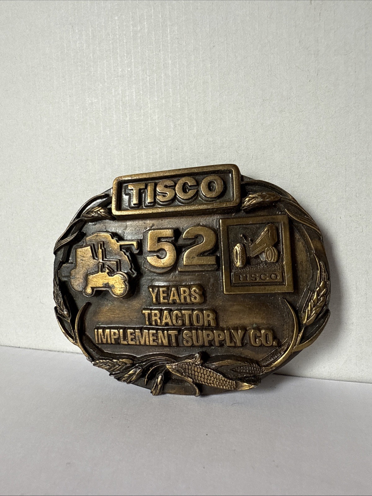 Tisco Tractor 52nd Anniversary Belt Buckle VTG 1937-1987 Cast Brass Ltd Ed Farm