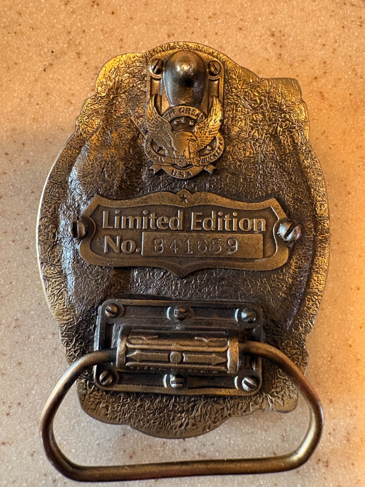 1987 BRASS UNITED STATES CONSTITUTION BELT BUCKLE – 200TH ANNIVERSARY