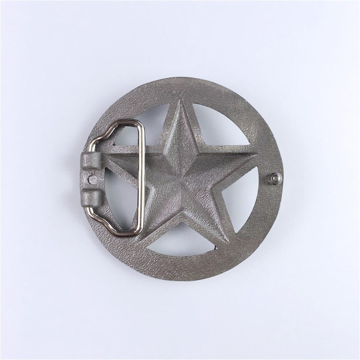 Vintage Black White Enamel Circle Star Belt Buckle Boucle de ceinture