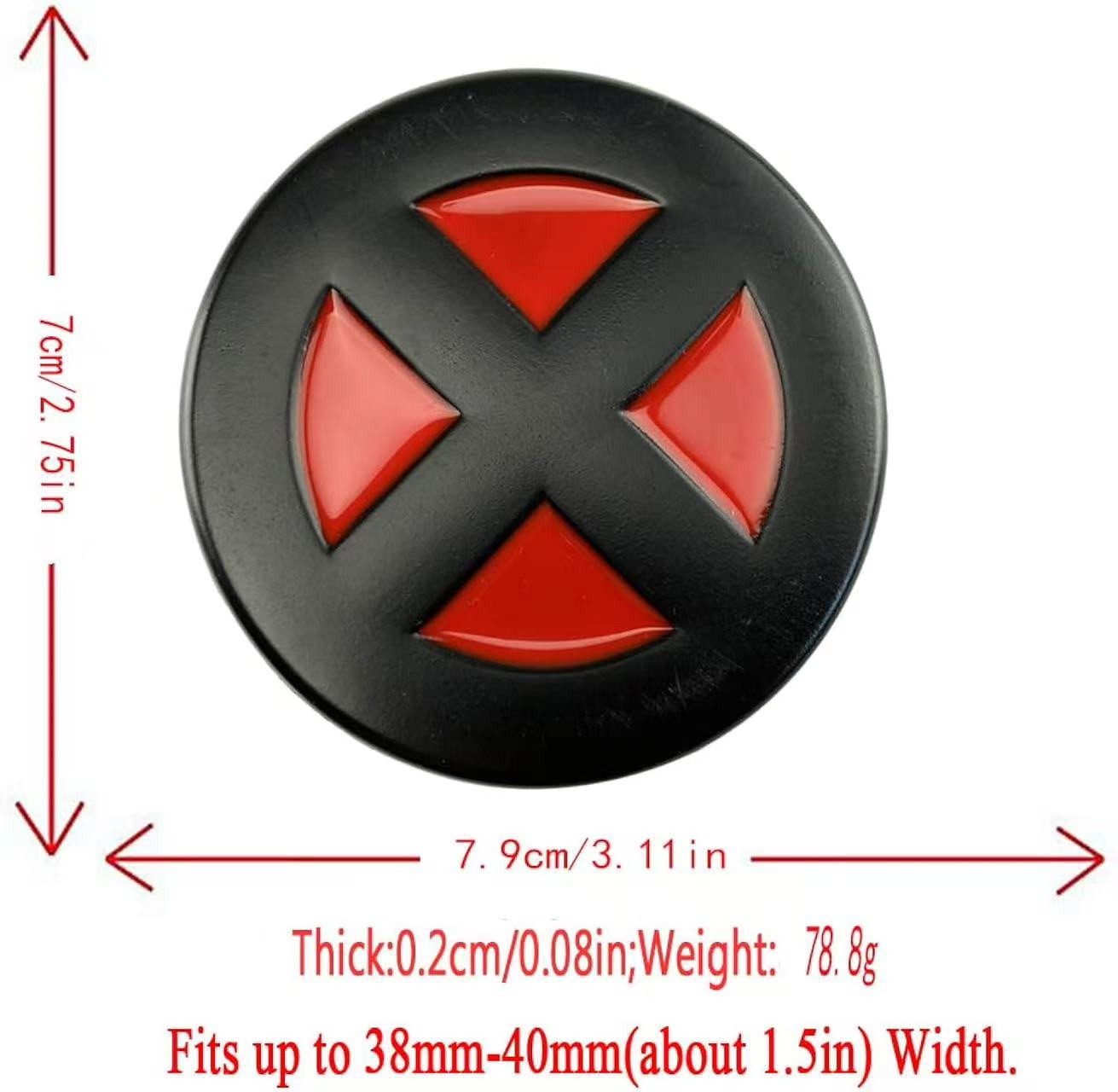Marvel Comics X-Men Logo Black Red Metal Belt Buckle Men Clip Superhero