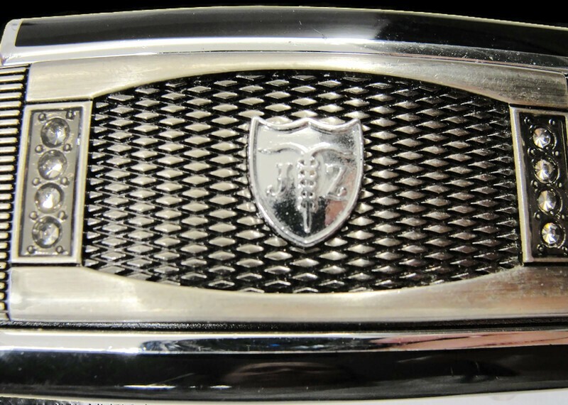 Men&rsquo;s Automatic Belt Buckle Silver Tone & Black Fashion