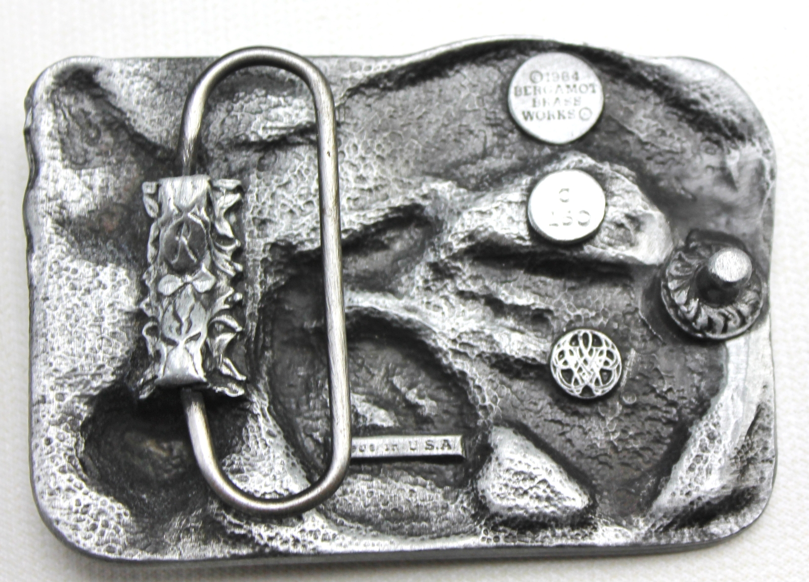 Vintage Country Western Music Banjo Guitar Fiddle Belt Buckle 1984 Bergamot