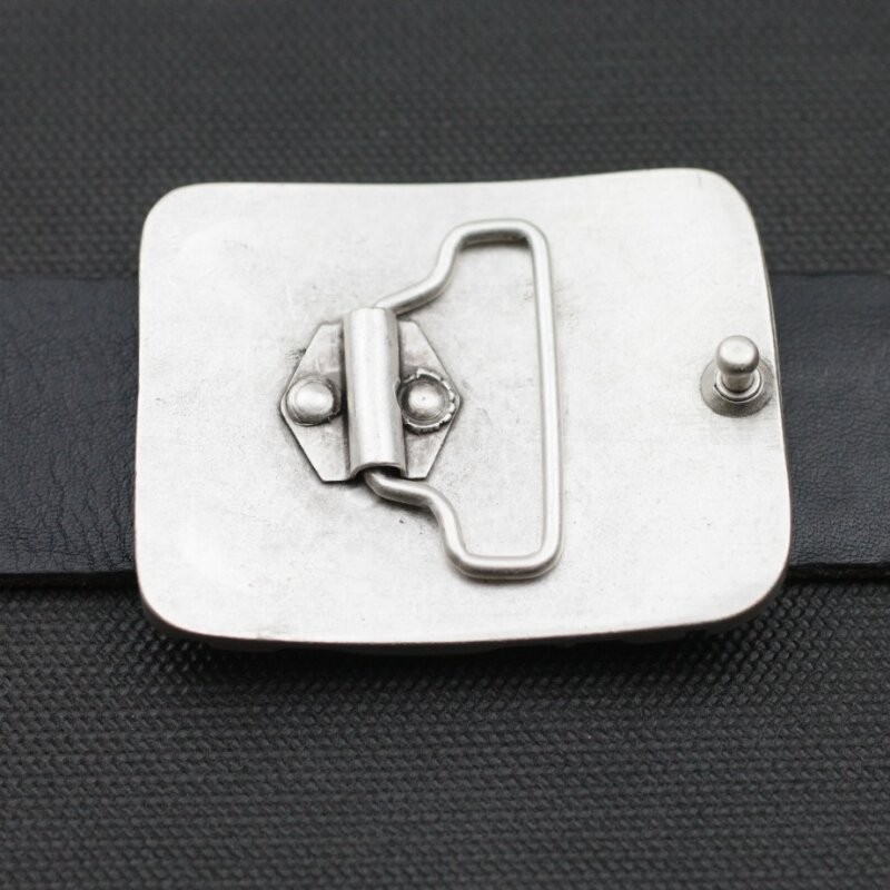Antique Silver Clip Buckle with Star Motif in Circle for 4 cm Interchangeable Belt