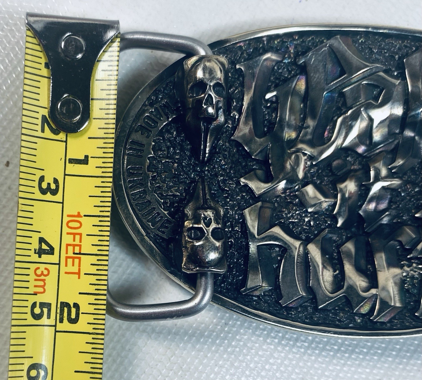 Belt Buckle Tattoo Themed Machine Tattoist with Skull Very Ornate