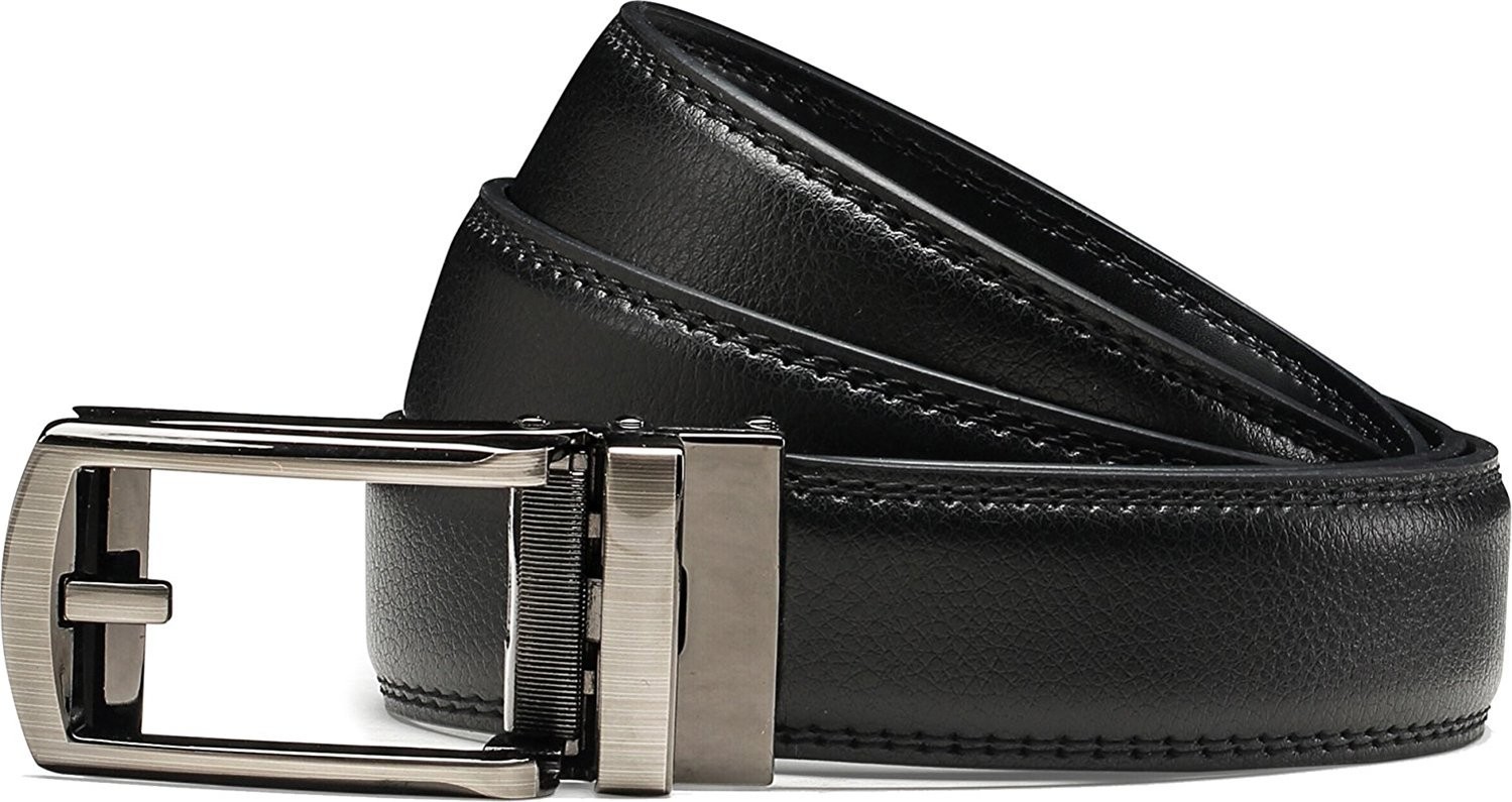 Chemstar Men&rsquo;s Comfort Genuine Leather Belt with One Click Size, Black