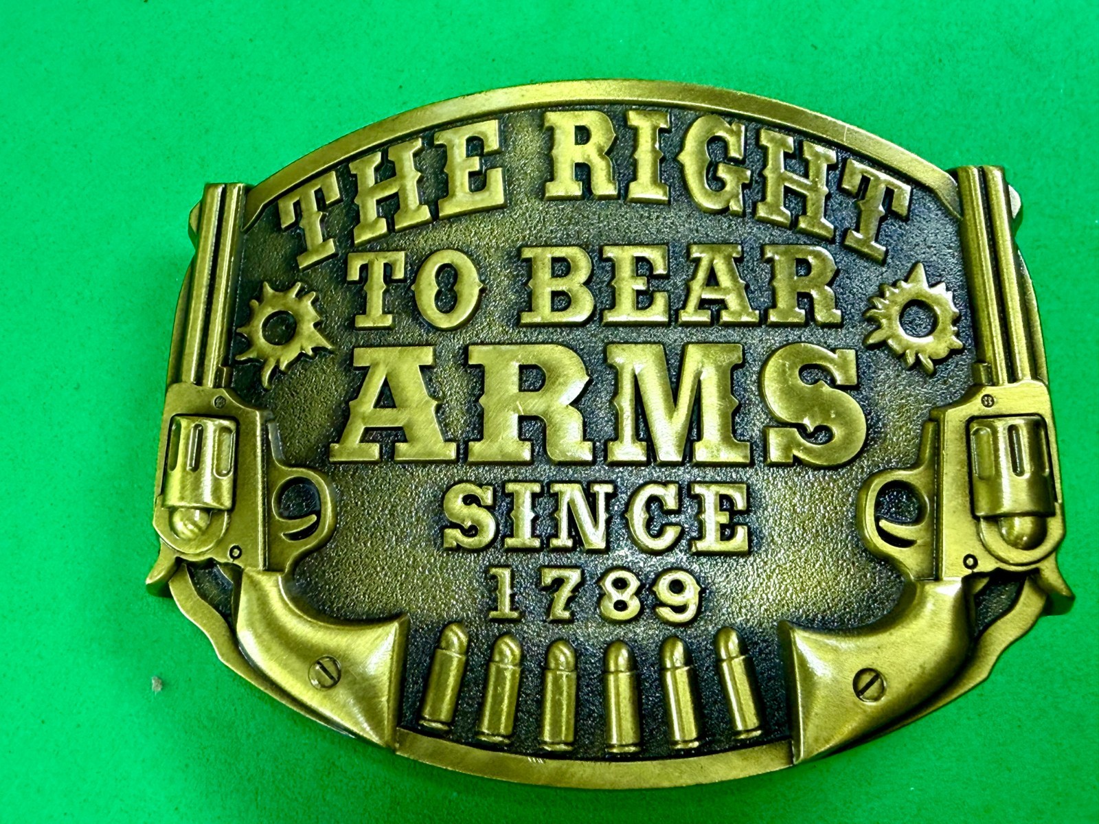 The Right to Bear Arms Since 1789 USA Gun Rights Commemorative Belt Buckle