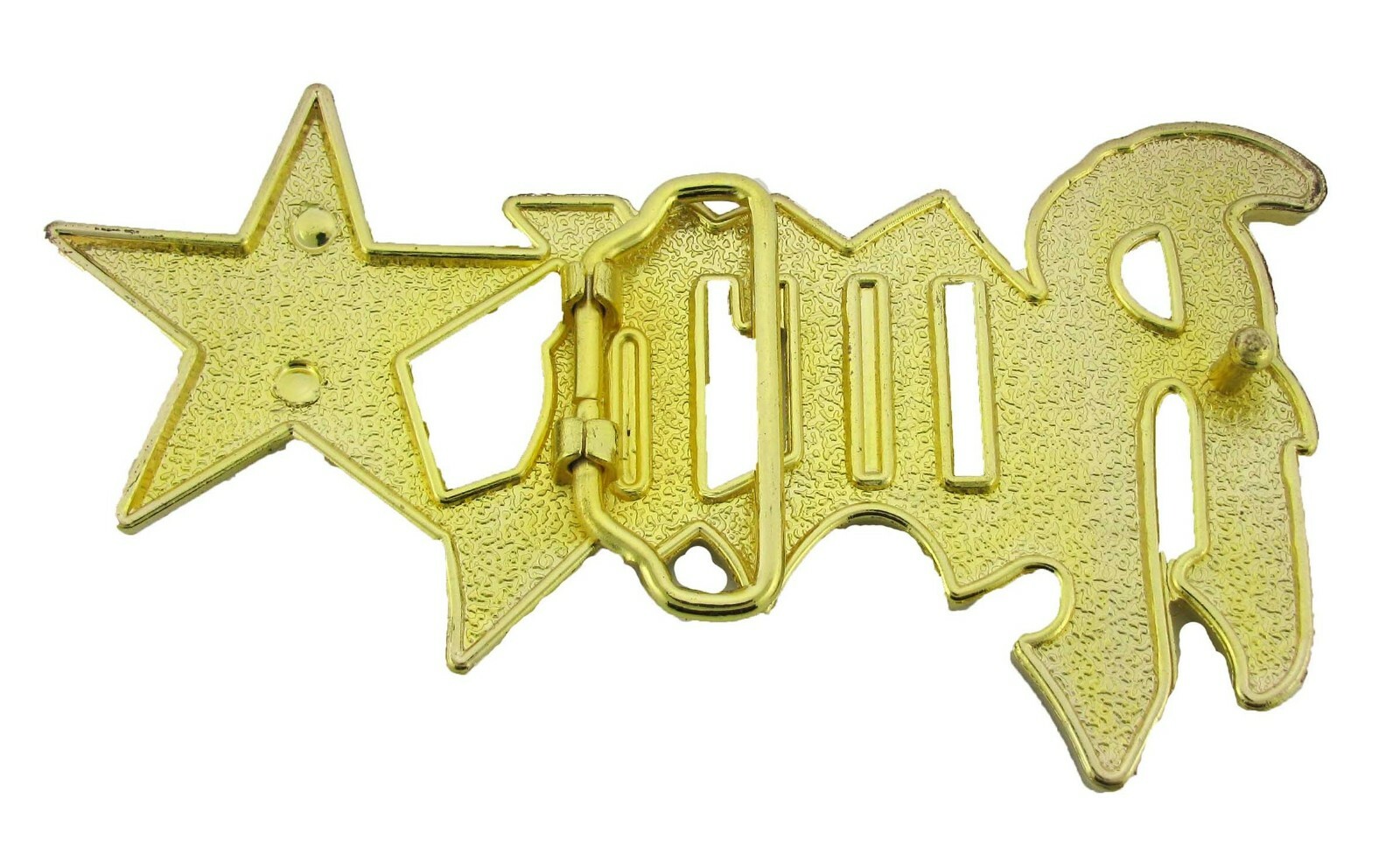 Star Belt Buckle Blinged Gold Metal Finished Rock Hip Punk Rhinestones Big New