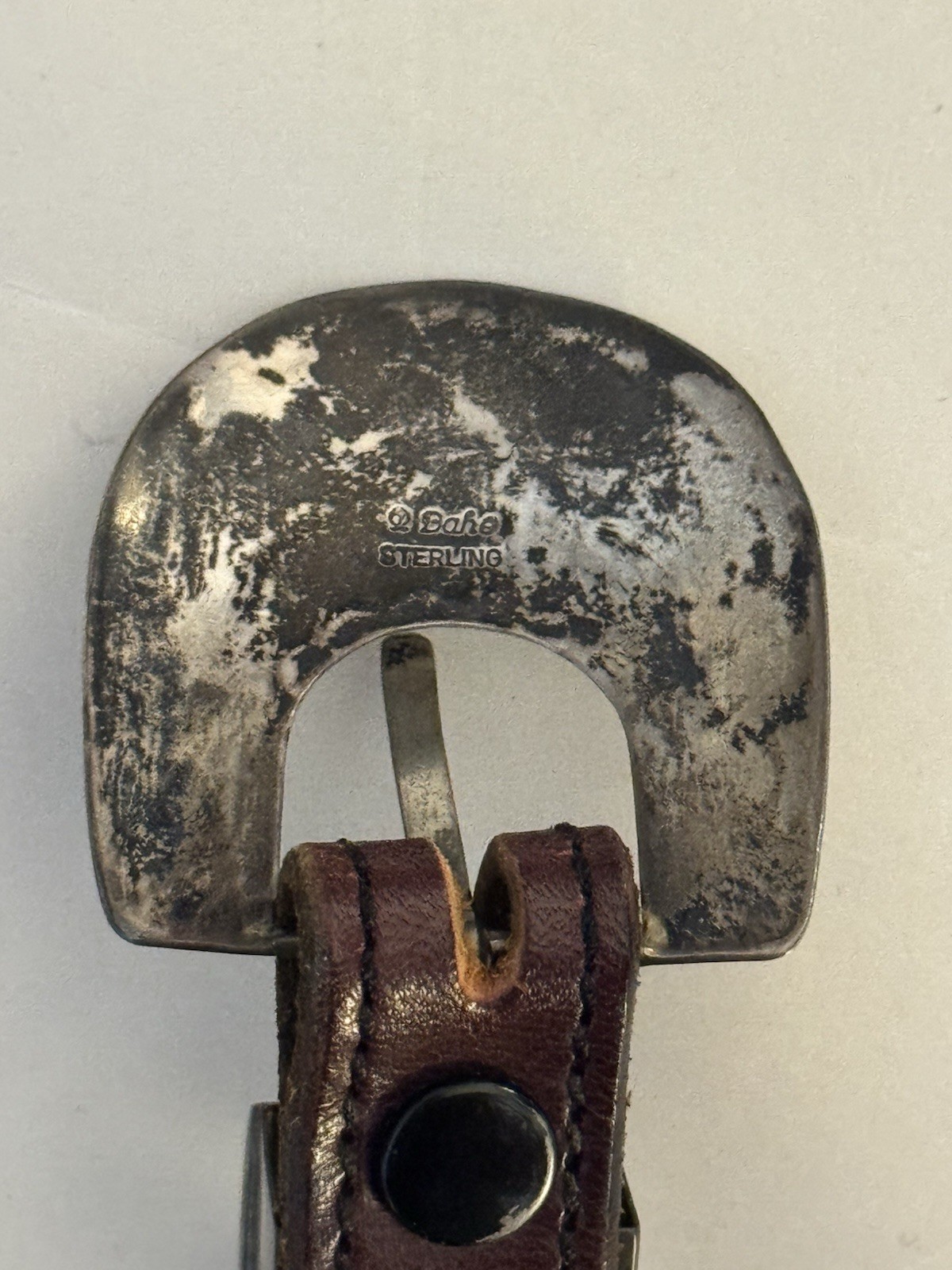 Chacon Unisex Size 30 Red or Brown Leather Sterling Silver Buckle Belt