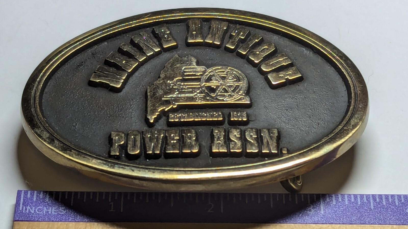 VINTAGE MAINE ANTIQUE POWER ASSN. BELT BUCKLE NORTHWEST BRASS WORKS