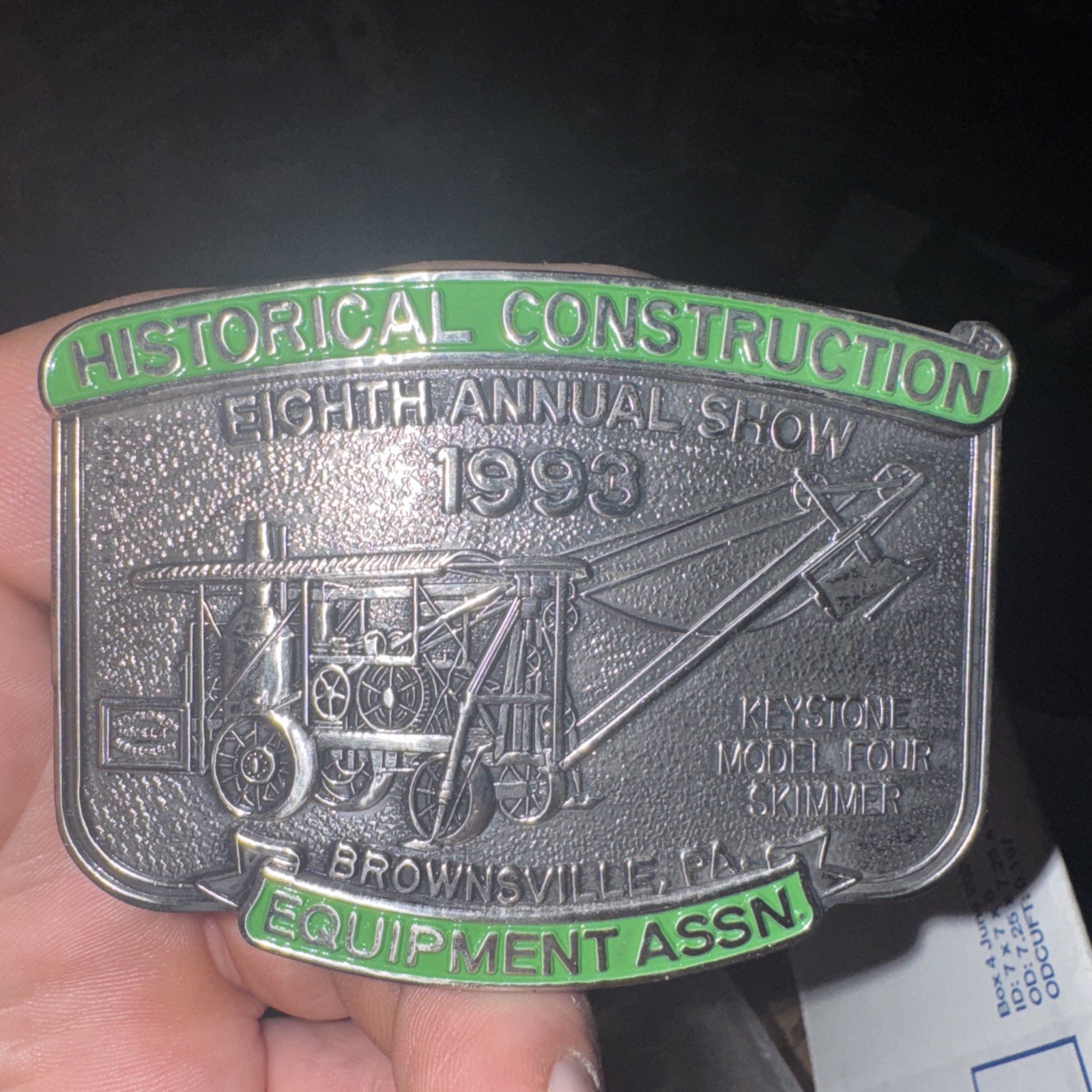 Historical Construction Equipment Rare Belt Buckle Limited Edition Embossed 1993