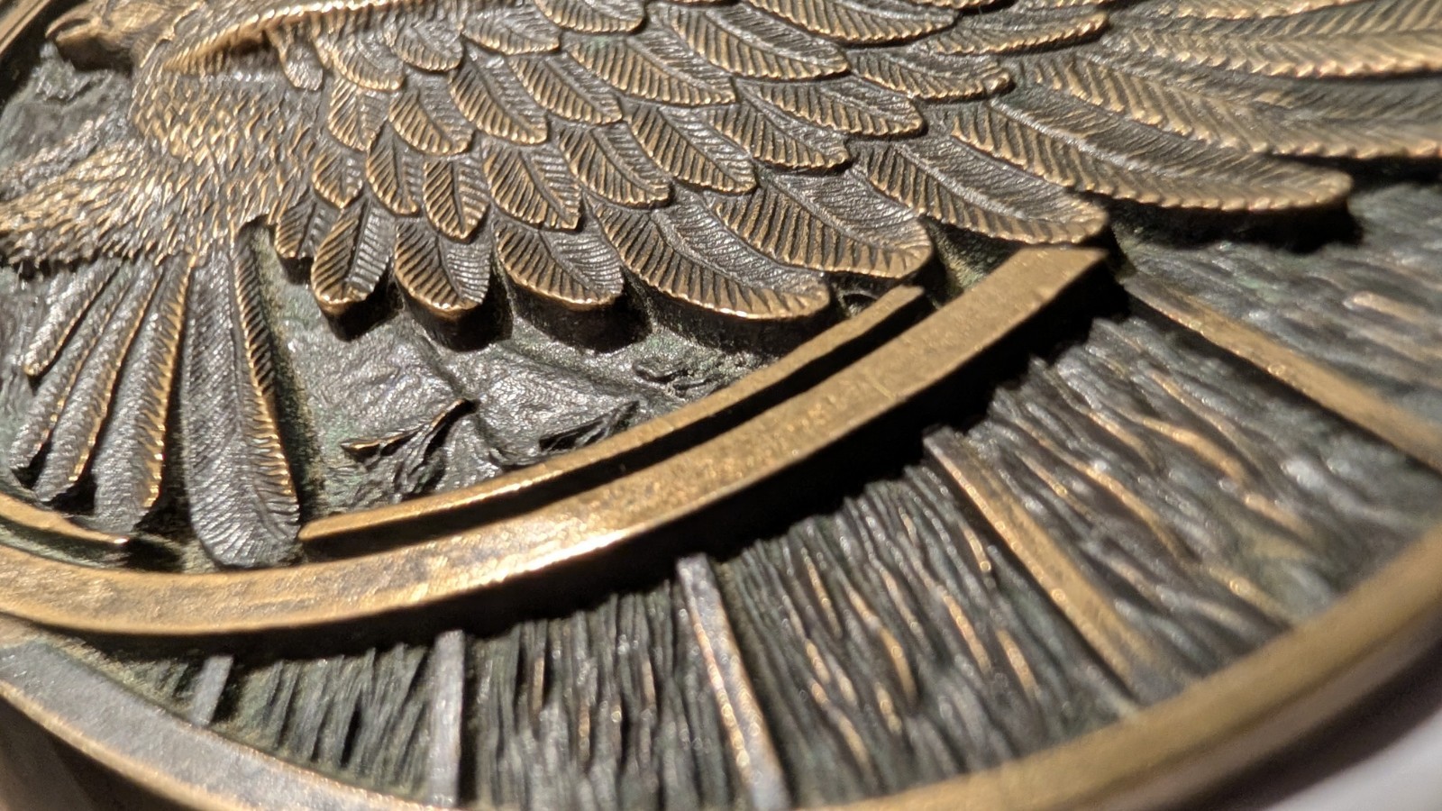 Vtg Montana Silversmiths Solid Brass Belt Buckle Eagle Mountain Low Serial 0146