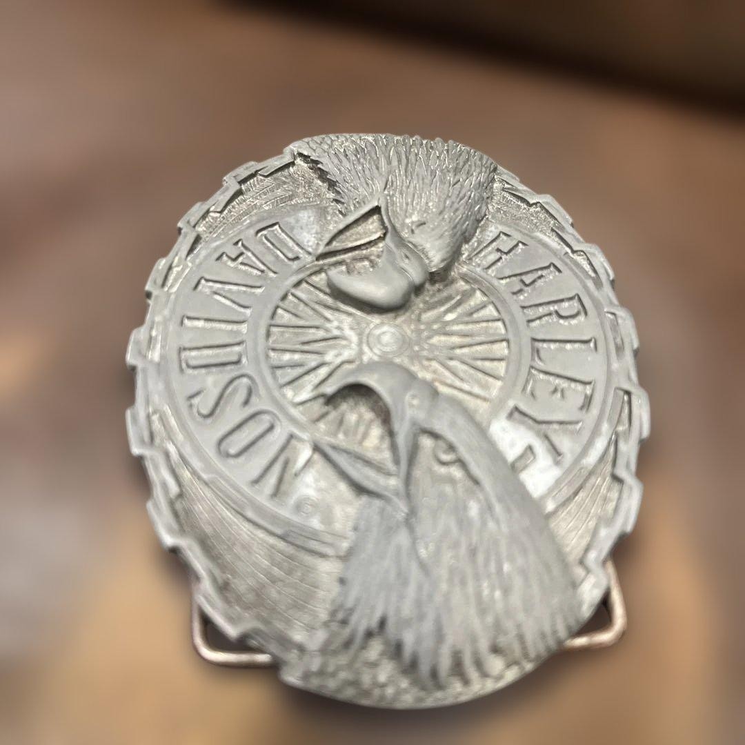 Harley-Davidson Vintage Buckle 70s-80s Harley RainTree Bald Eagle head x 2