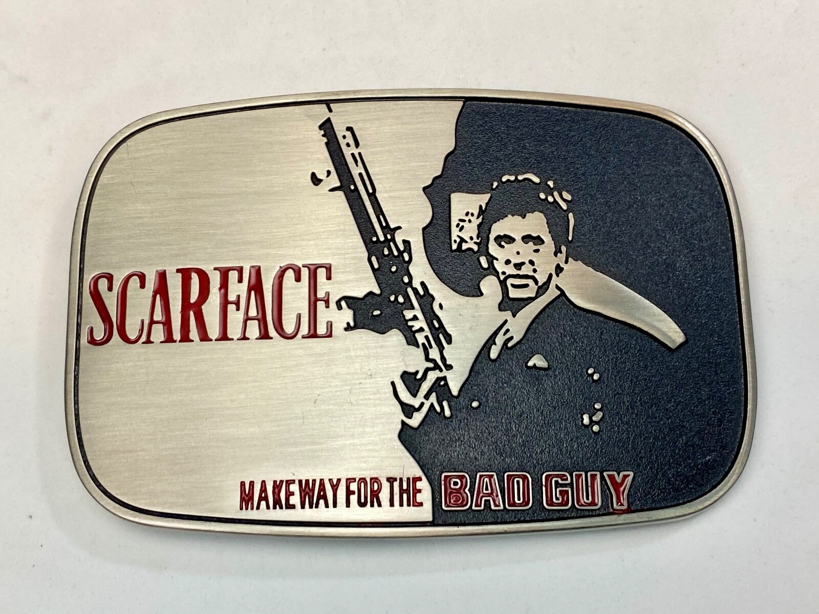Scarface Make Way For The Bad Guy! Tony Montana Al Pacino Guns Up! Belt Buckle